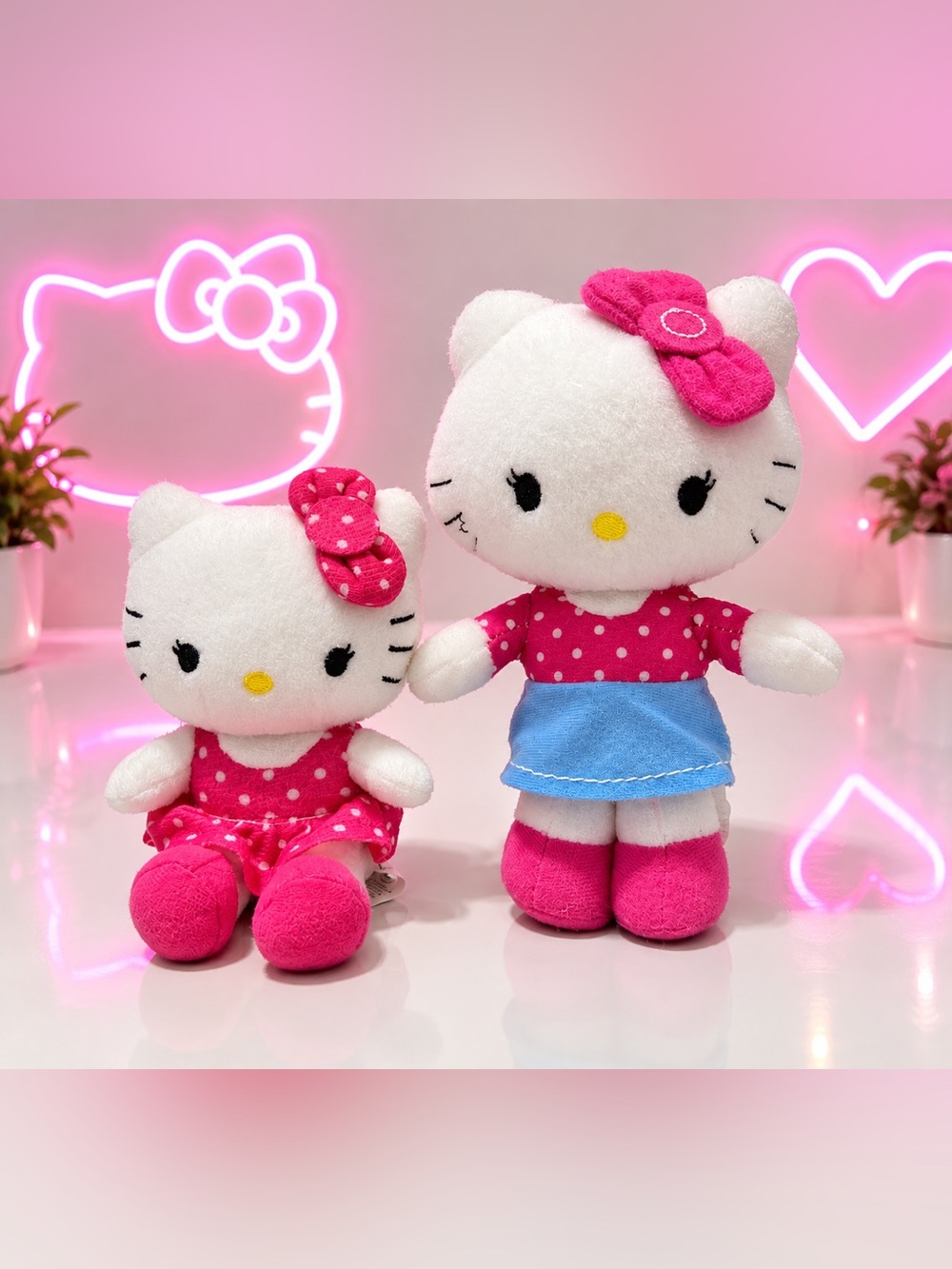 2014 Hello Kitty Pink Polka Dot Plush Toy - Cute Kids Stuffed Doll